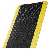 Crown Workers-Delight Ultra Deck Plate Dry Area Anti-Fatigue Mat - 2' x 75', Black/Yellow